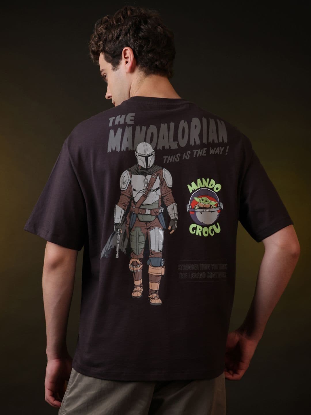 Free Authority Men Star Wars Mandalorian & Grogu Printed Oversized T-shirt - view 1
