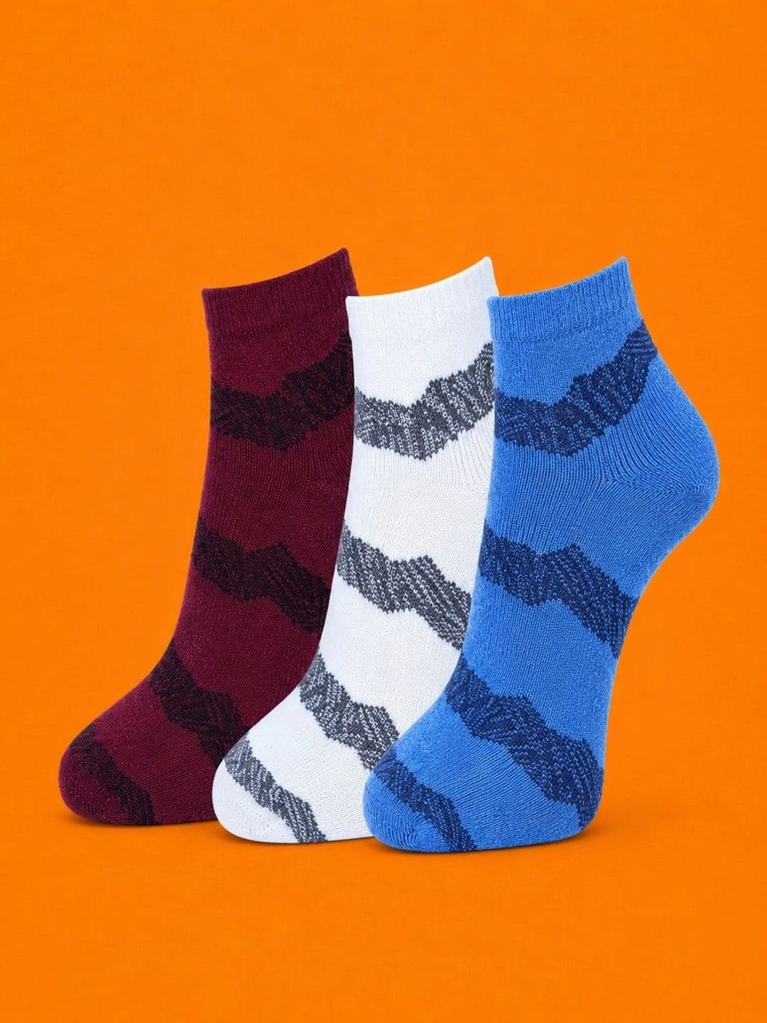 ADDOSSO Men Pack of 3 Cotton Assorted Patterned Ankle Length Socks - view 1