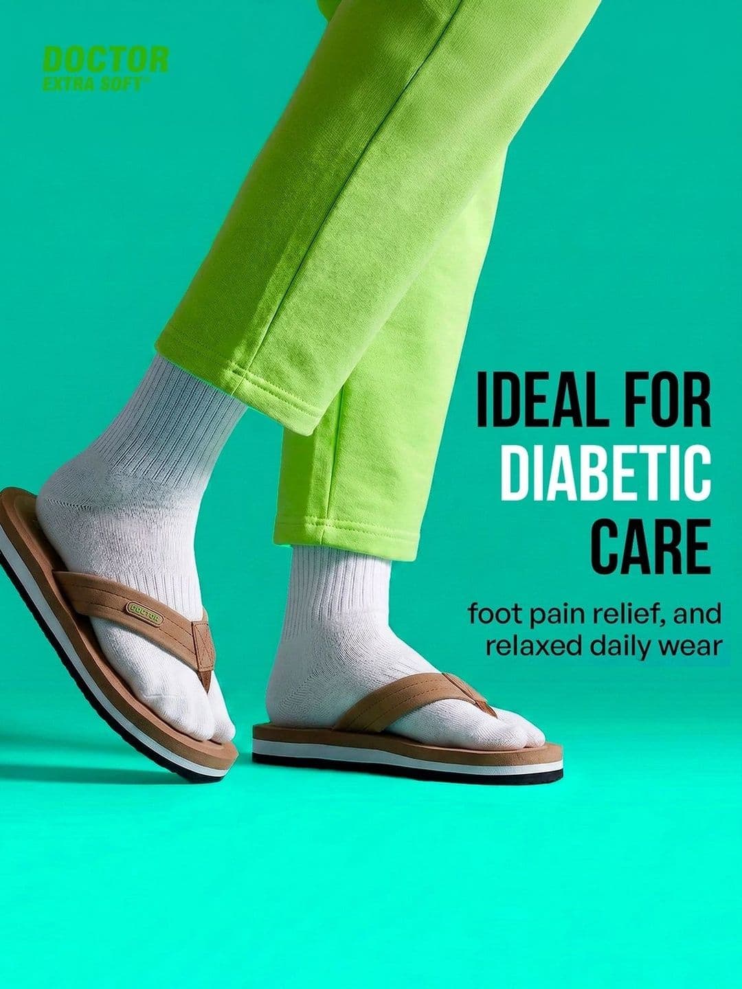 DOCTOR EXTRA SOFT Men Non-Allergenic Sweat Wicking Anti-Skid Thong Flip-Flops thumbnail 7
