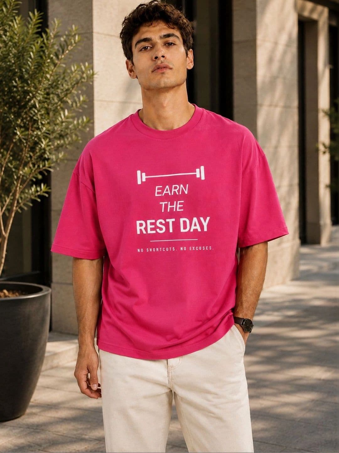 Mast & Harbour Men Typography Printed Drop-Shoulder Sleeves T-shirt - view 1