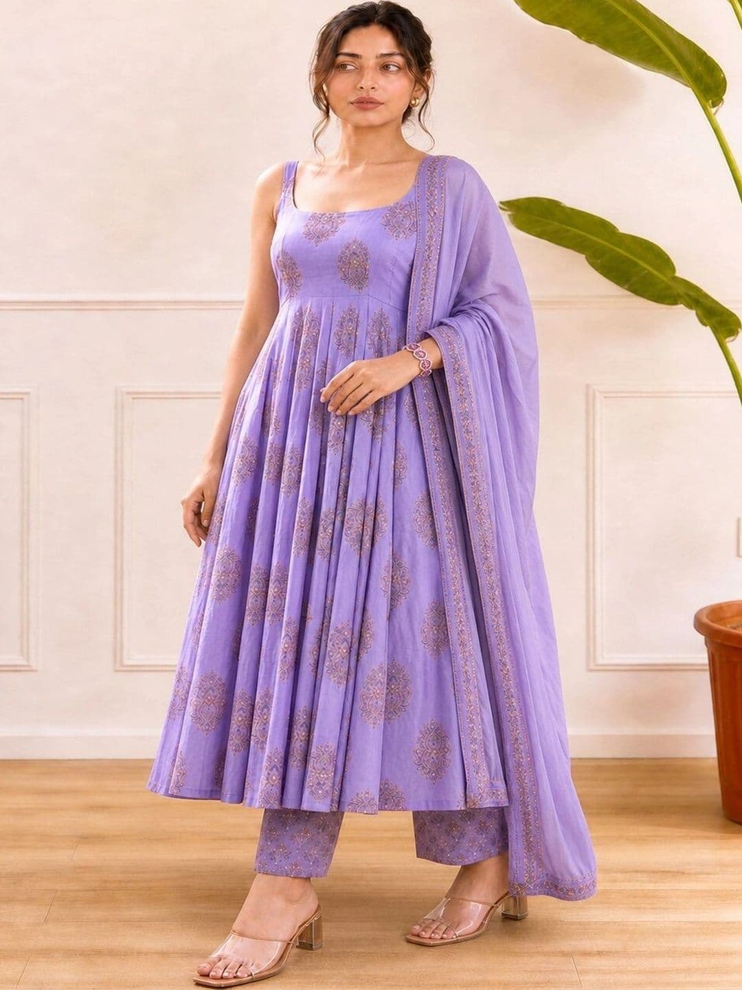 Anouk Mirage Women Ethnic Motifs Printed Regular Kurta with Trousers & With Dupatta thumbnail 6