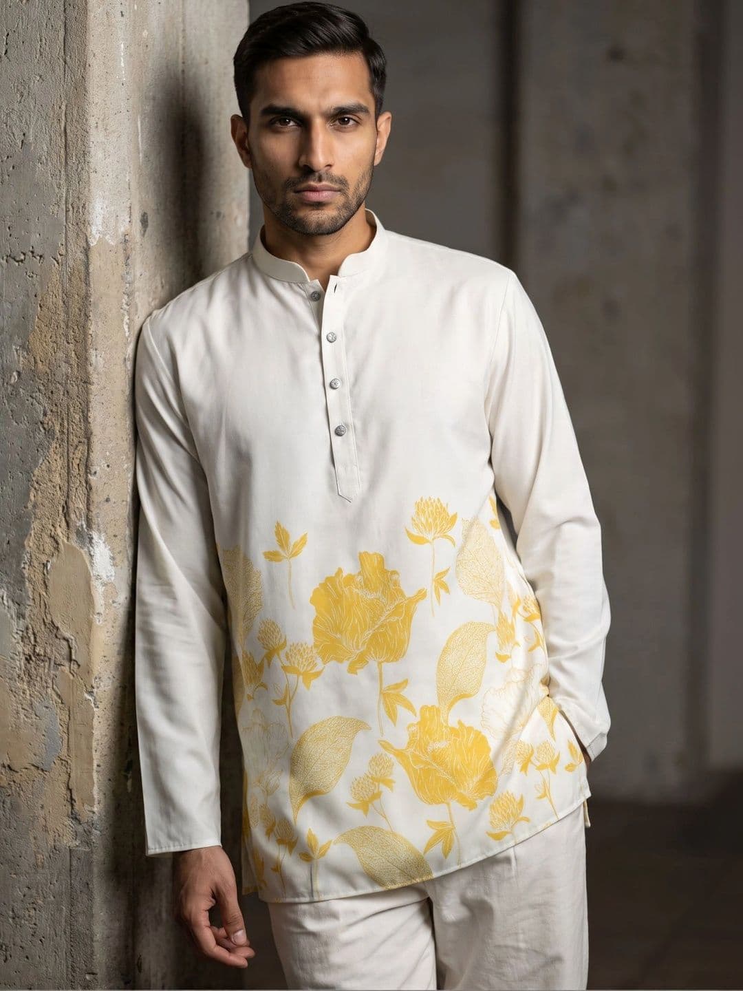 Jompers Men Floral Printed Floral Kurta - view 1
