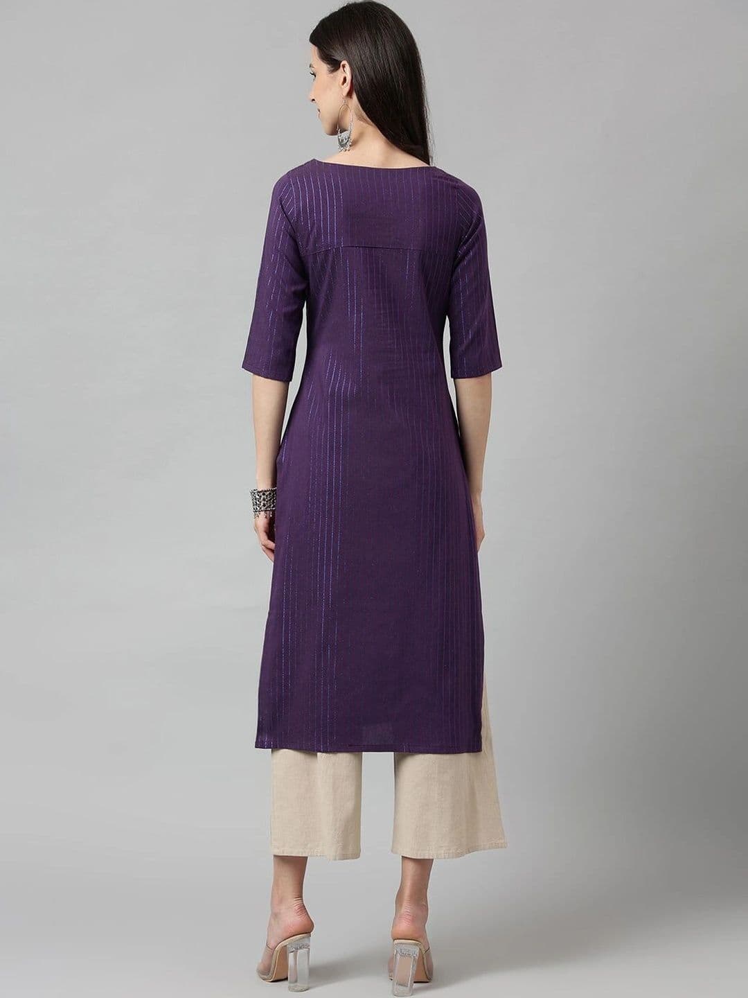 Anouk Women Striped Kurta thumbnail 5