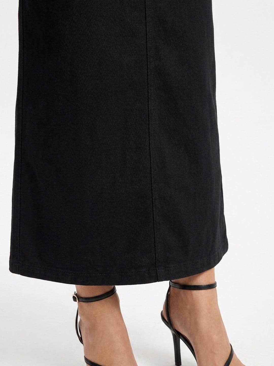 Neet  Denim Back Slit Midi Straight Skirt thumbnail 2
