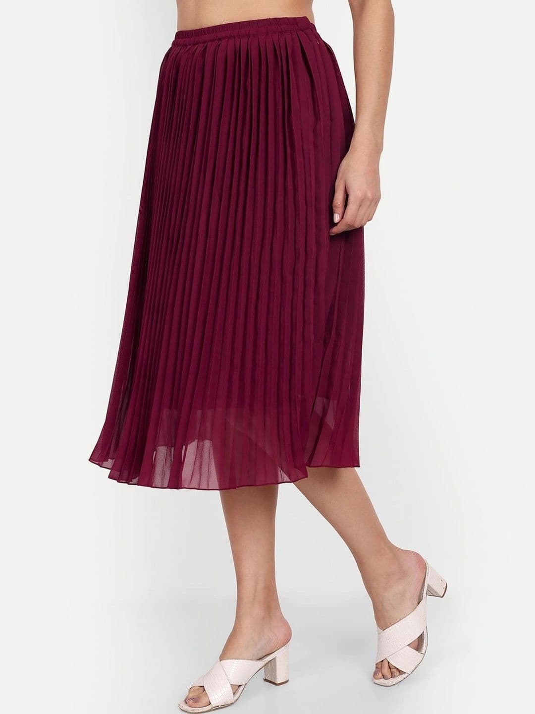 Aaruvi Ruchi Verma Women Accordion Pleated Midi A-Line Skirt thumbnail 6