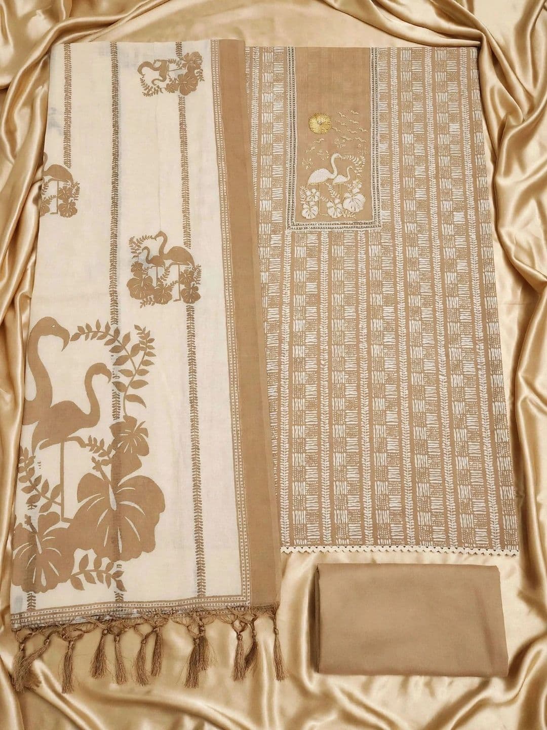 WaCraz Printed Pure Cotton Semi-Stitched Dress Material thumbnail 3