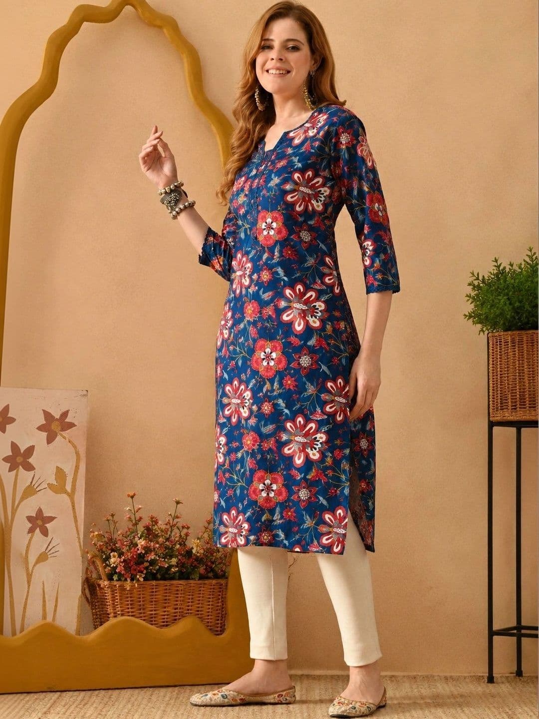 PHYSIL Women Floral Printed Floral Kurta thumbnail 7