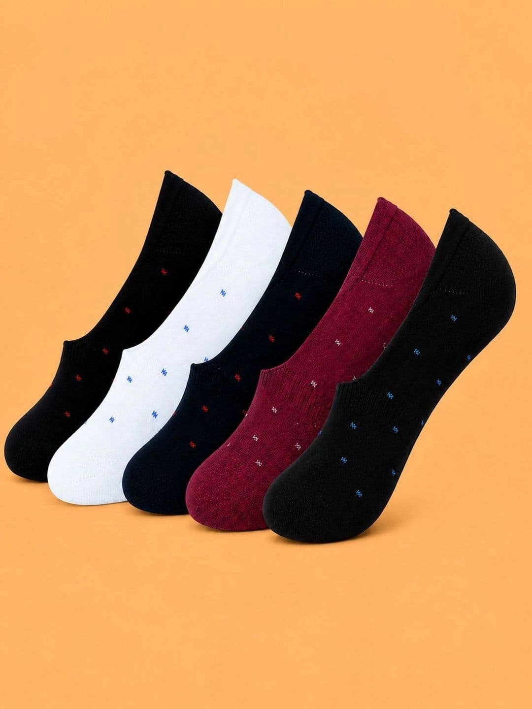 ADDOSSO Men Pack of 5 Cotton Assorted Shoe Liners Socks - view 1