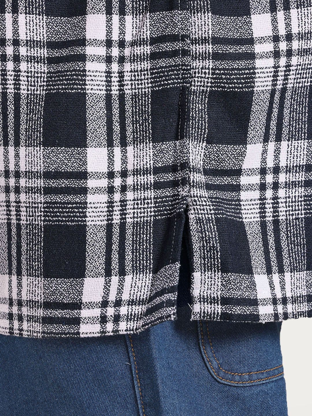 Mast & Harbour Easy Drape Textured Check Shirt thumbnail 3
