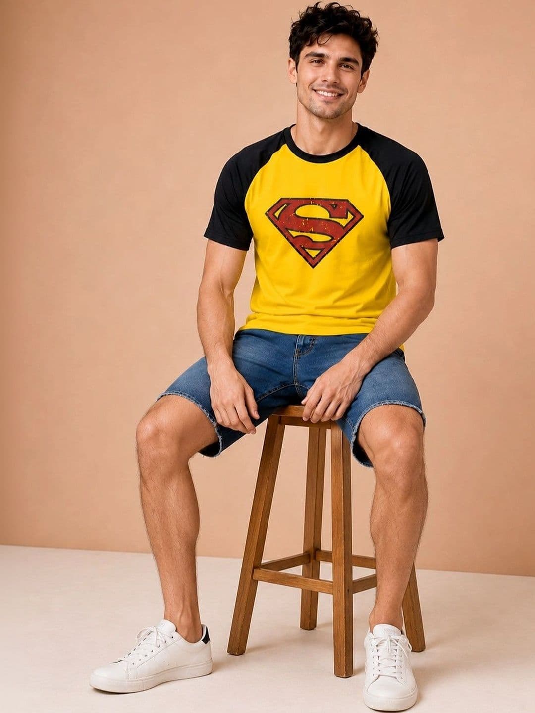 TEDWOODS Men Brand Logo Superman Colourblocked T-shirt thumbnail 5