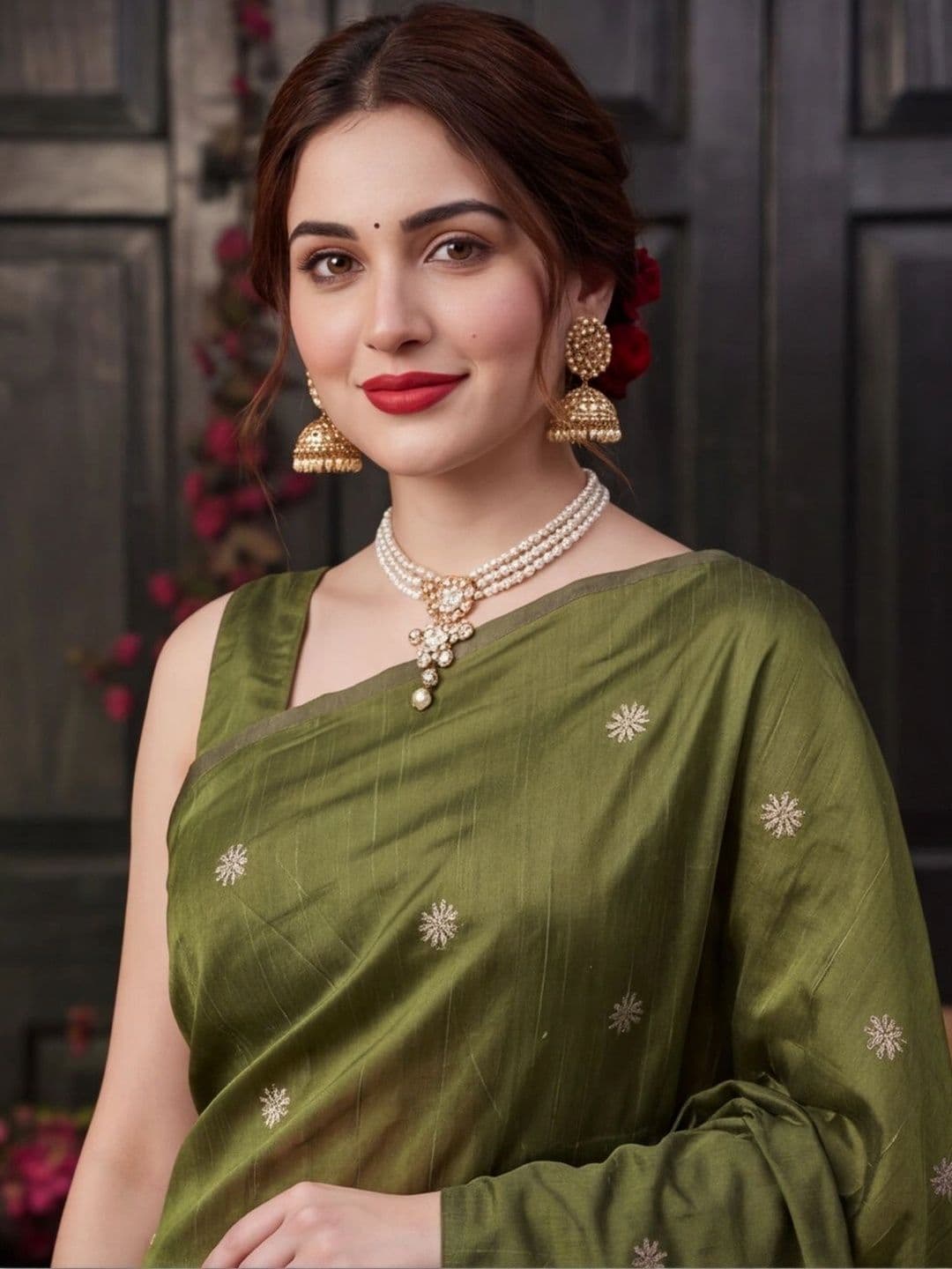 Mitera Floral Zari Silk Cotton Fusion Banarasi Saree thumbnail 5