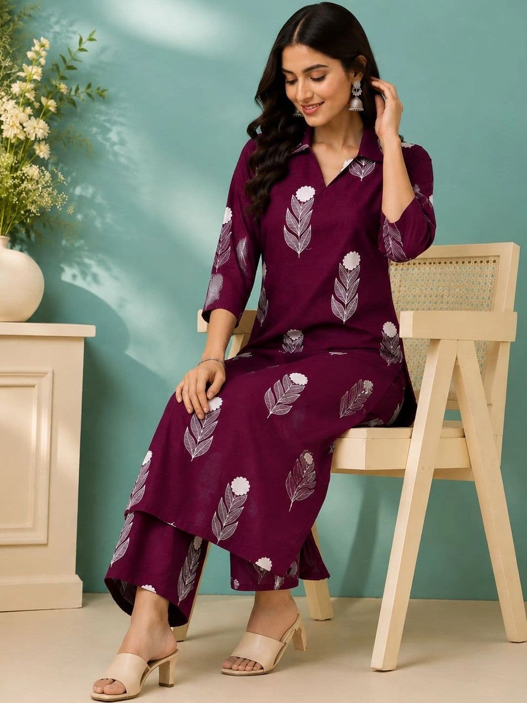 JANKHANA Women Ethnic Motifs Printed Regular Kurta with Palazzos thumbnail 5