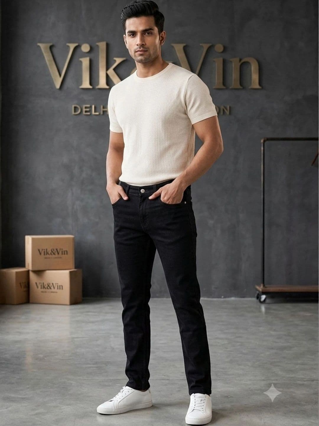 Vik&Vin Men Regular Fit Mid-Rise Jeans - view 1