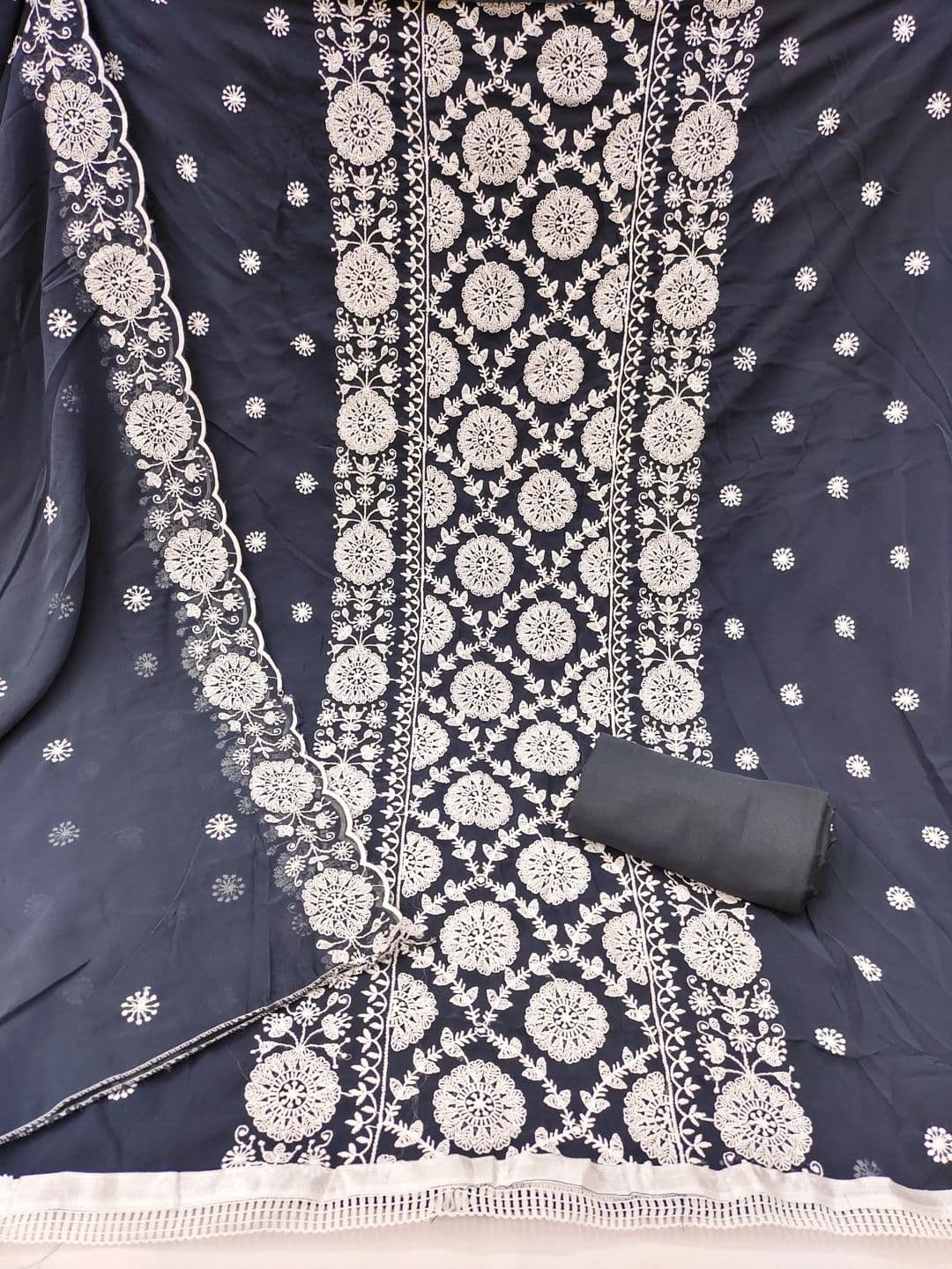 LeeliPeeri Designer Embroidered Unstitched Dress Material thumbnail 3