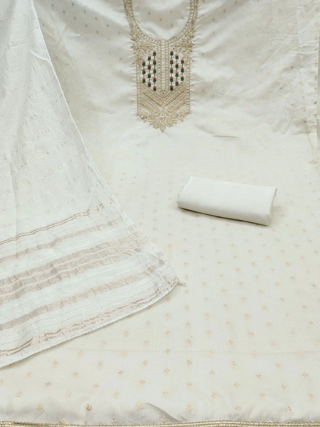 LeeliPeeri Designer Embroidered Unstitched Dress Material thumbnail 2