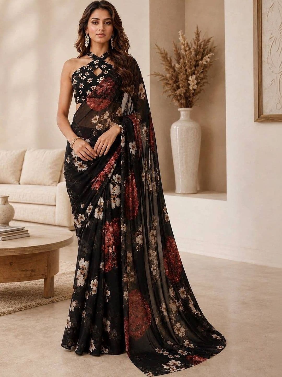 Vastra Drape Ombre Organza Designer Saree - view 1
