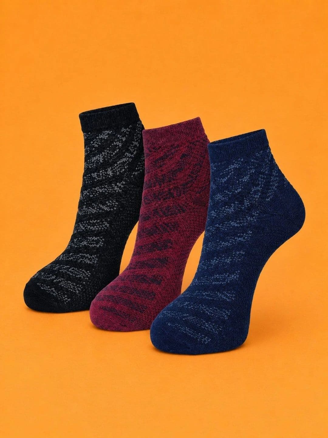 ADDOSSO Men Pack of 3 Cotton Assorted Patterned Ankle Length Socks - view 1