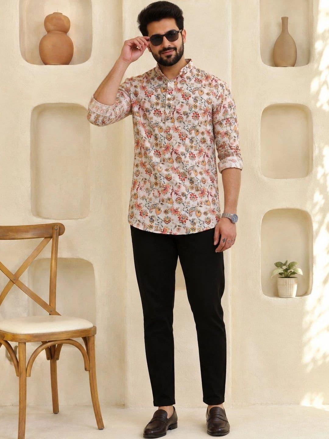 Anouk Men Floral Printed Floral Kurta thumbnail 3