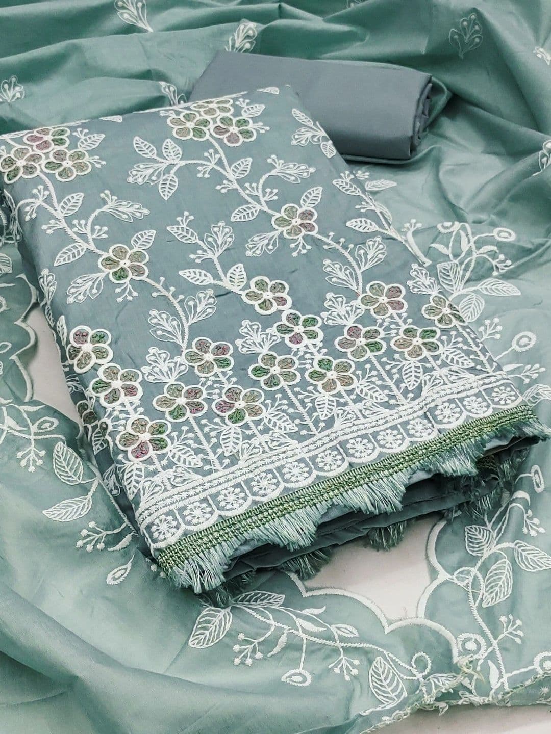 LeeliPeeri Designer Embroidered Unstitched Dress Material - view 1