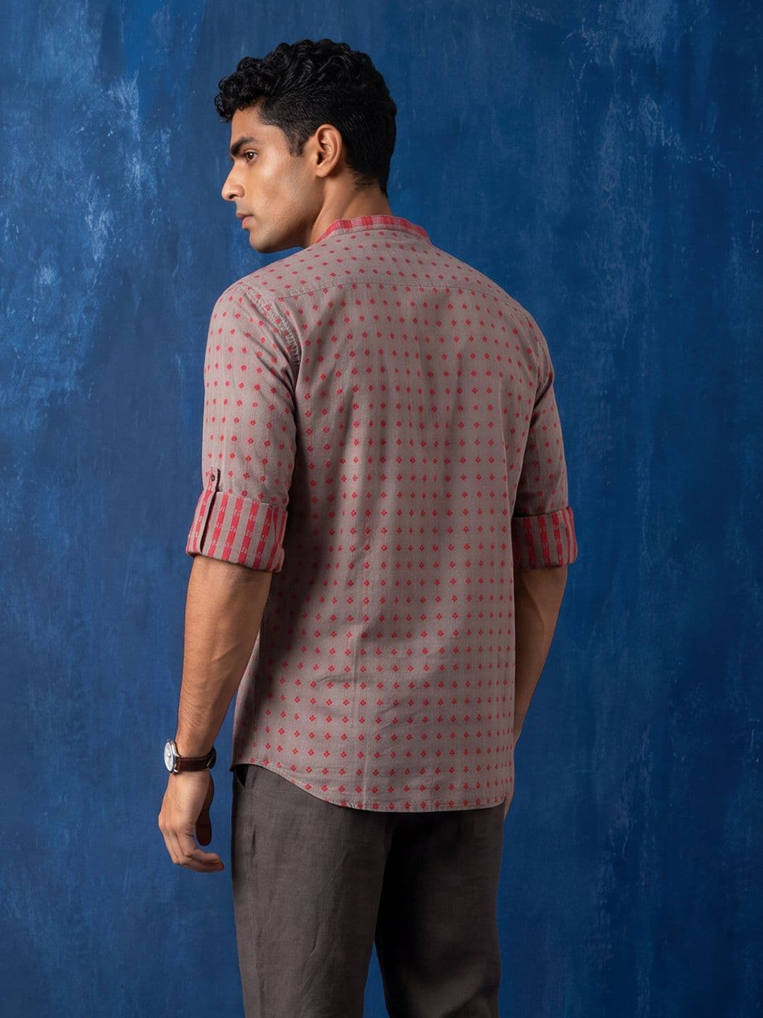 Taavi Woven Legacy Ethnic Motifs Woven Design Pure Cotton Straight Kurta thumbnail 6