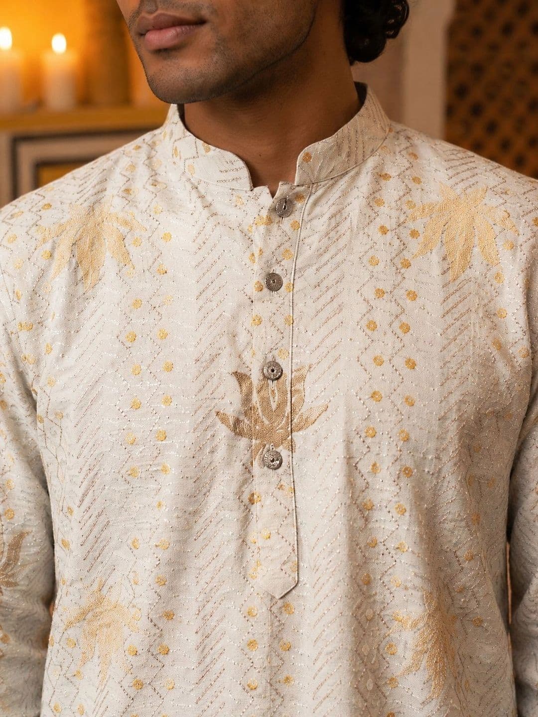 Jompers Men Ethnic Motifs Embroidered Kurta thumbnail 6