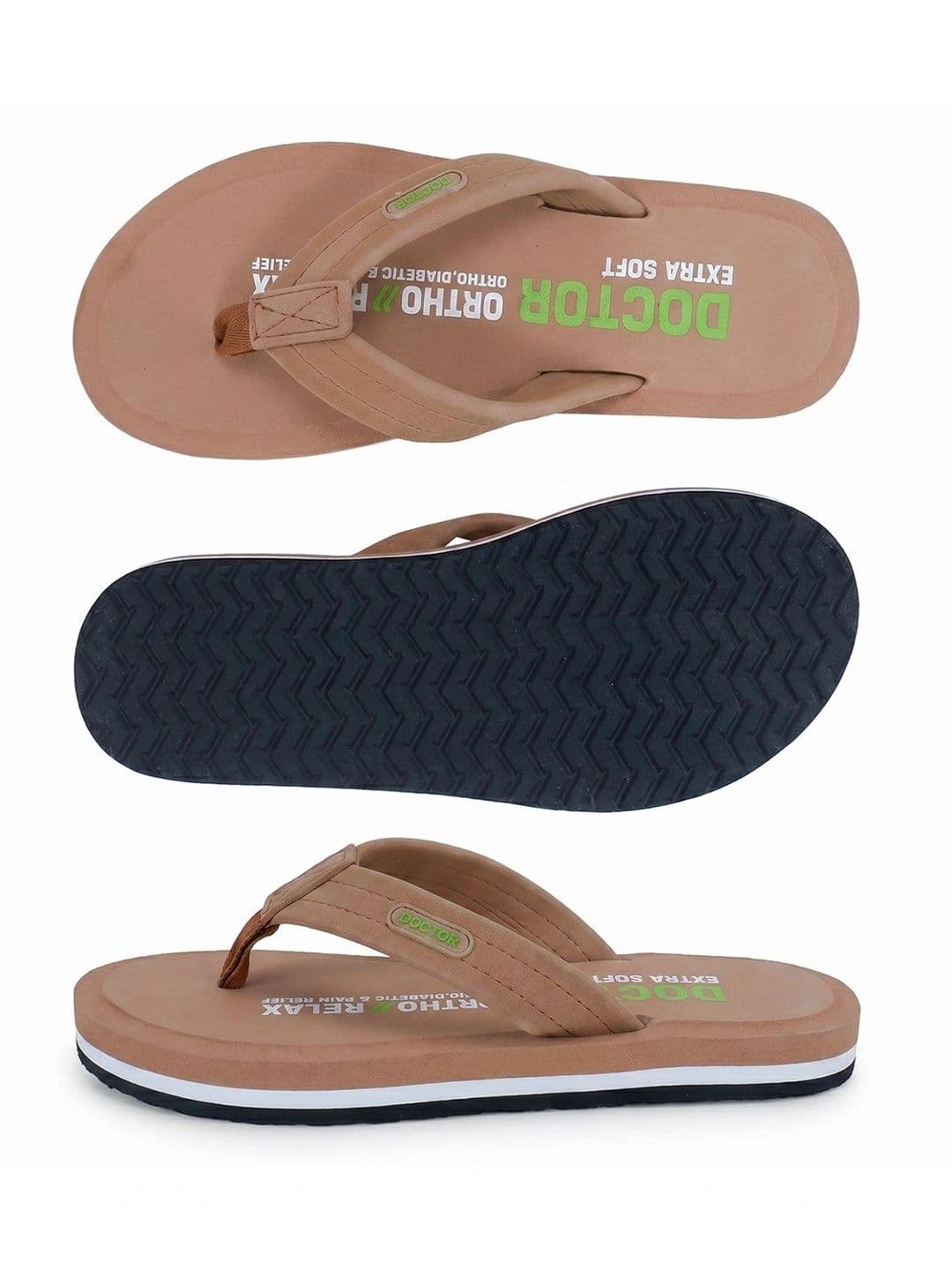 DOCTOR EXTRA SOFT Men Non-Allergenic Sweat Wicking Anti-Skid Thong Flip-Flops thumbnail 3