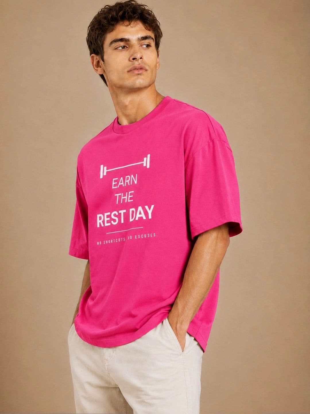 Mast & Harbour Men Typography Printed Drop-Shoulder Sleeves T-shirt thumbnail 2
