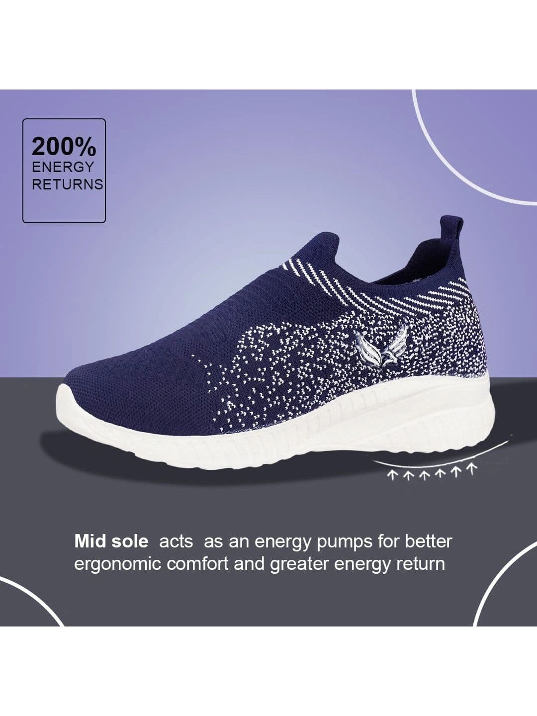 BERSACHE Women Textile Walking Shoes thumbnail 3