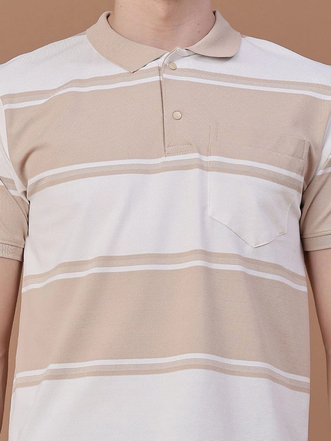V-Mart Men Striped Polo Collar Pockets Slim Fit T-shirt thumbnail 3
