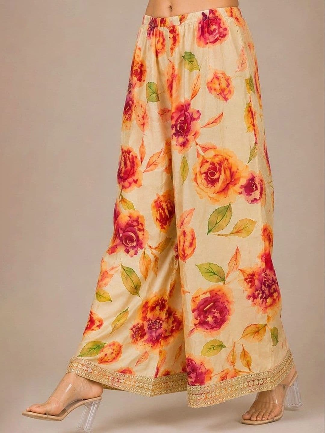 Desibutik Women Floral Printed Georgette Ethnic Palazzos thumbnail 4