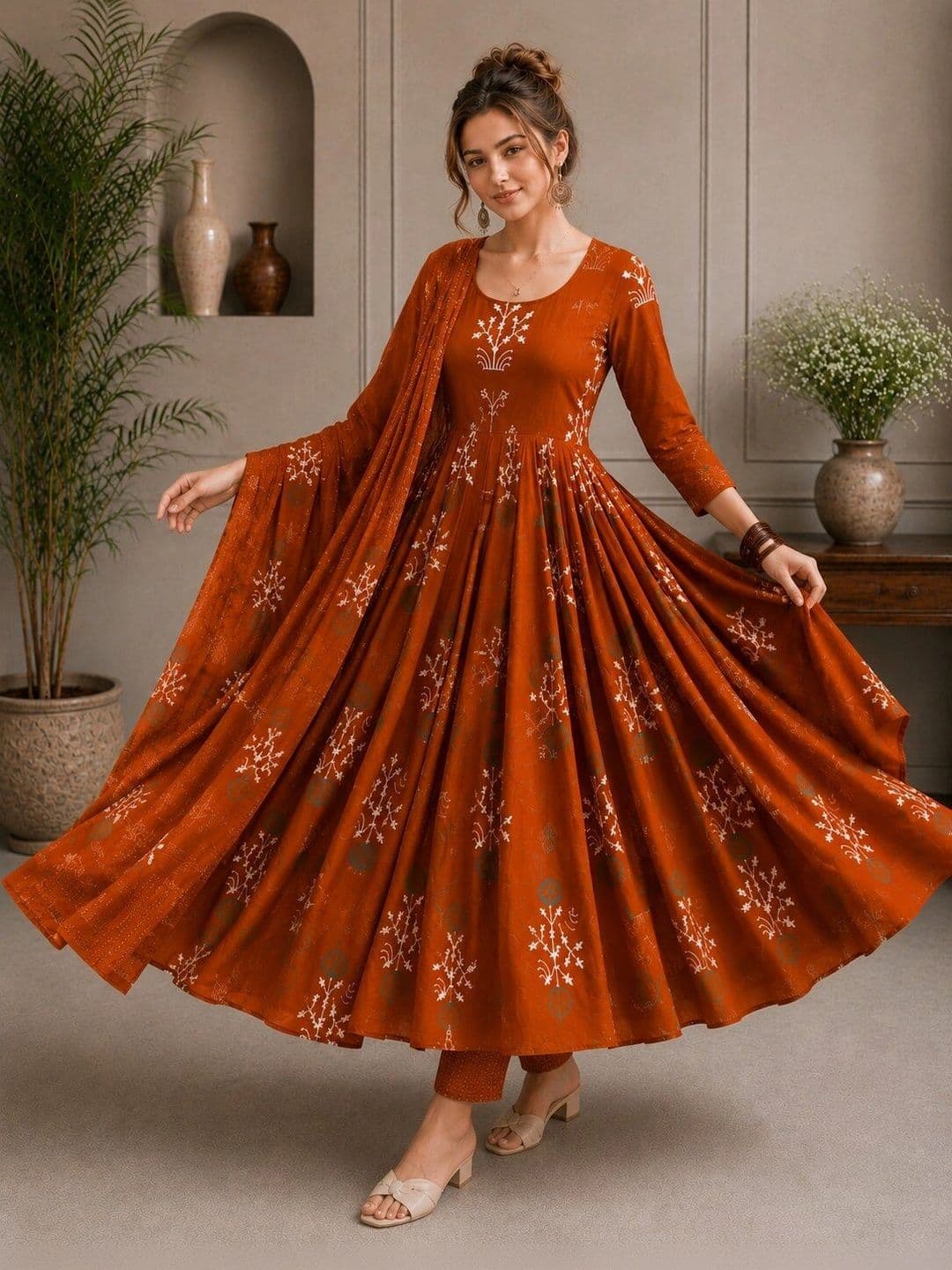 Chhipa Prints Women Ethnic Motifs Printed Regular Kurta with Trousers & With Dupatta - view 1