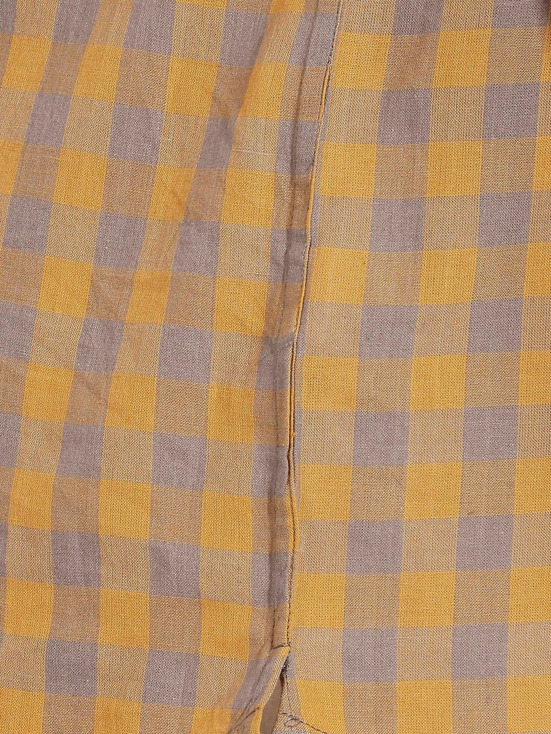 Taavi Woven Legacy Checked Pure Cotton Straight Kurta thumbnail 6