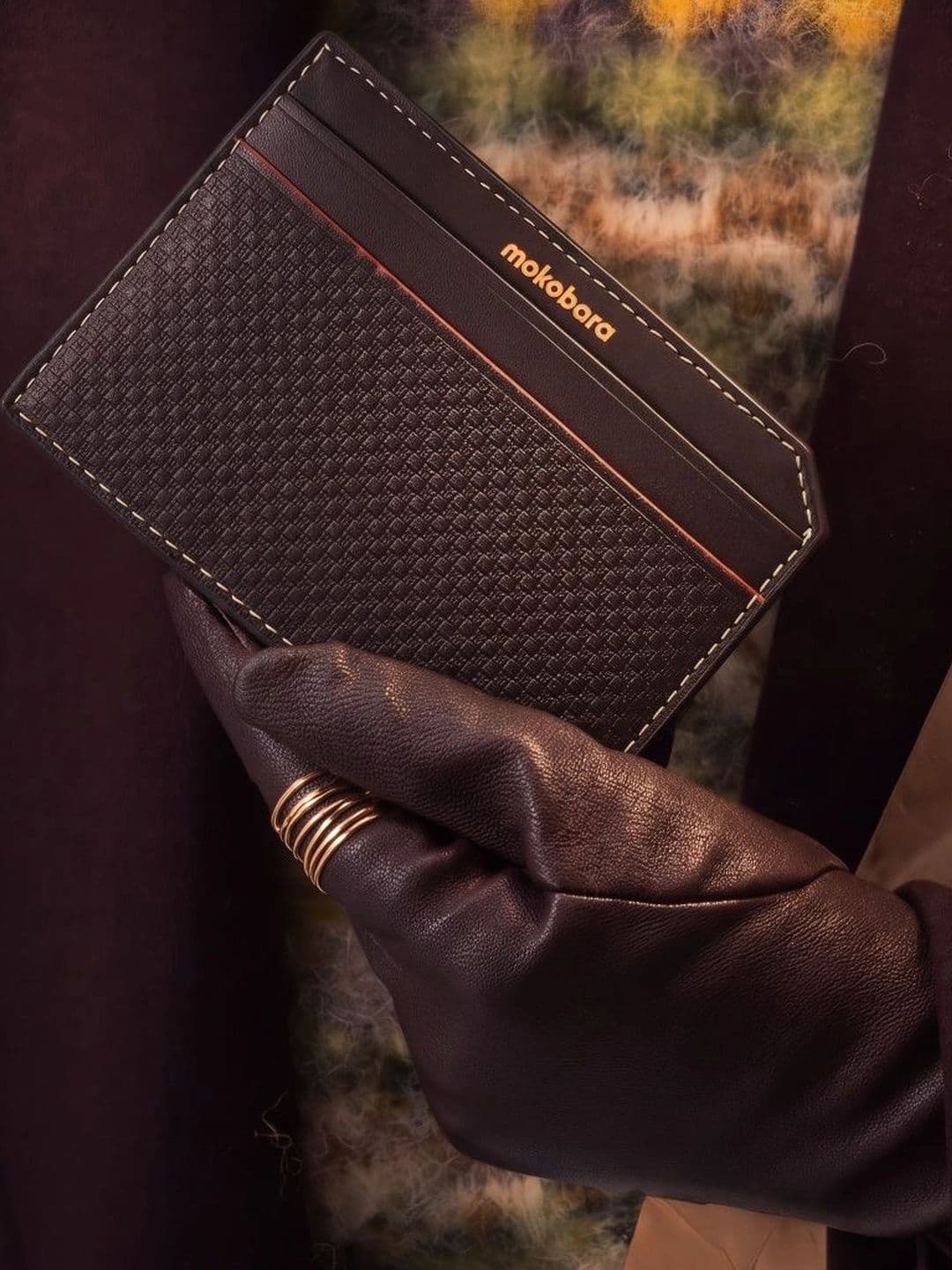 MOKOBARA Stash Textured Leather Card Sleeve - view 1