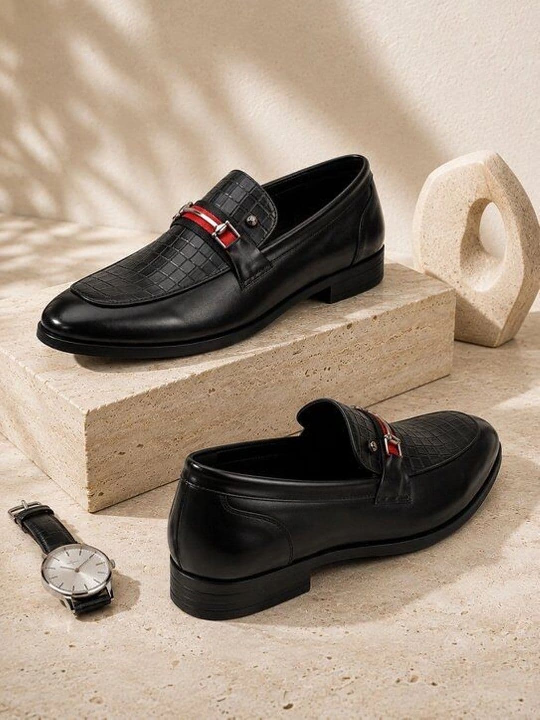 House of Pataudi Men Textured Loafers - view 1
