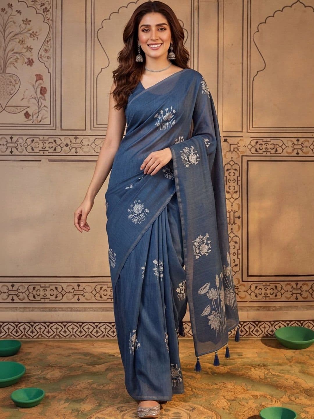 Mitera Woven Design Zari Silk Cotton Fusion Banarasi Saree - view 1