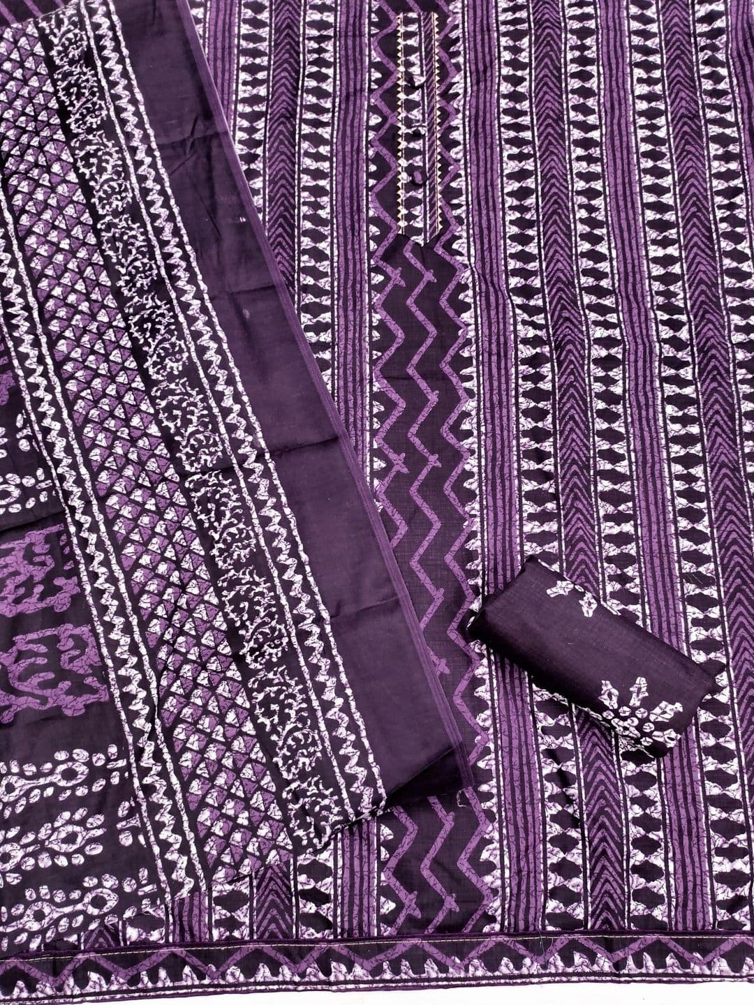 LeeliPeeri Designer Printed Pure Cotton Unstitched Dress Material thumbnail 3