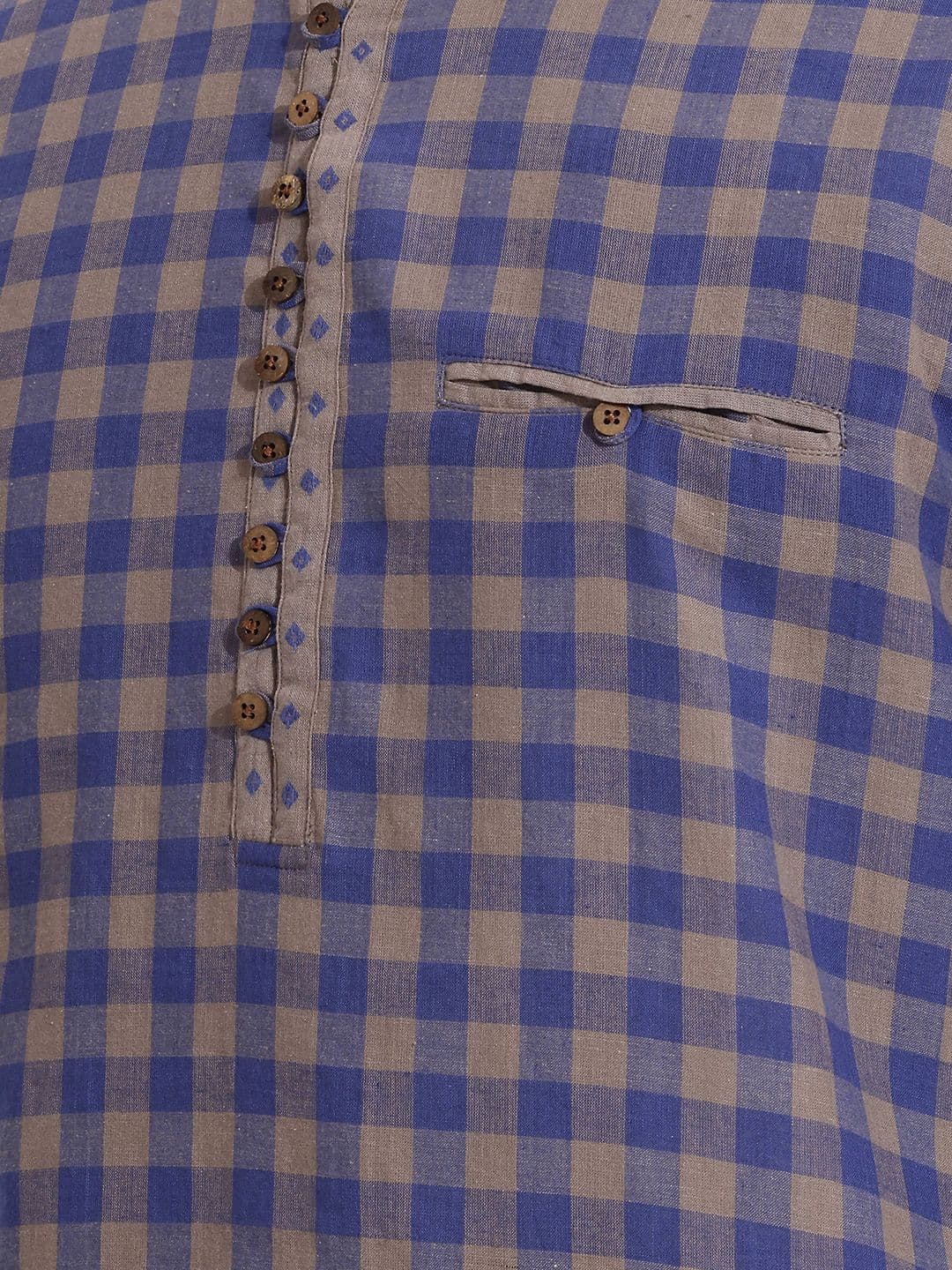 Taavi Woven Legacy Checked Pure Cotton Straight Kurta thumbnail 5