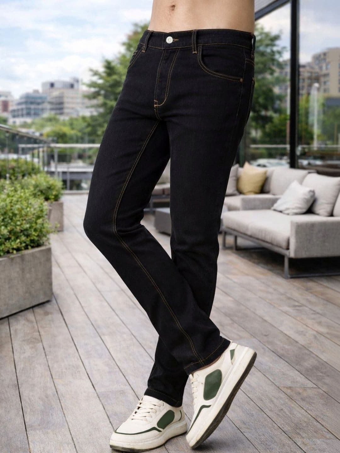 Mast & Harbour Men Regular Fit Mid-Rise Stretchable Jeans thumbnail 2