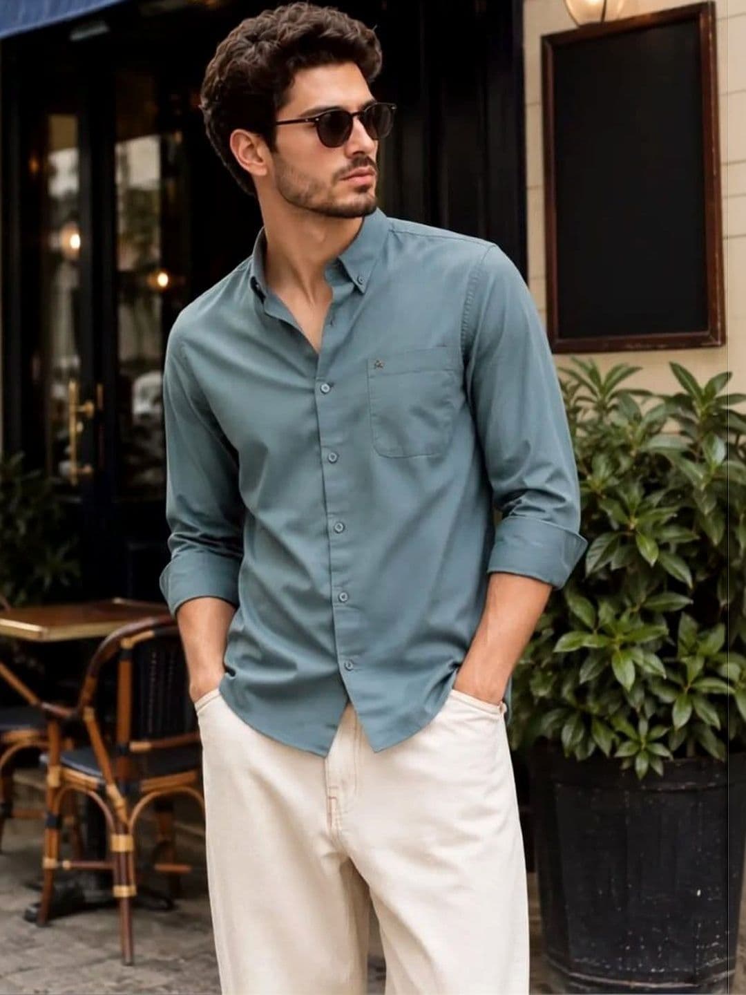 XKIND Men Sport Slim Fit Casual Cotton Shirt - view 1