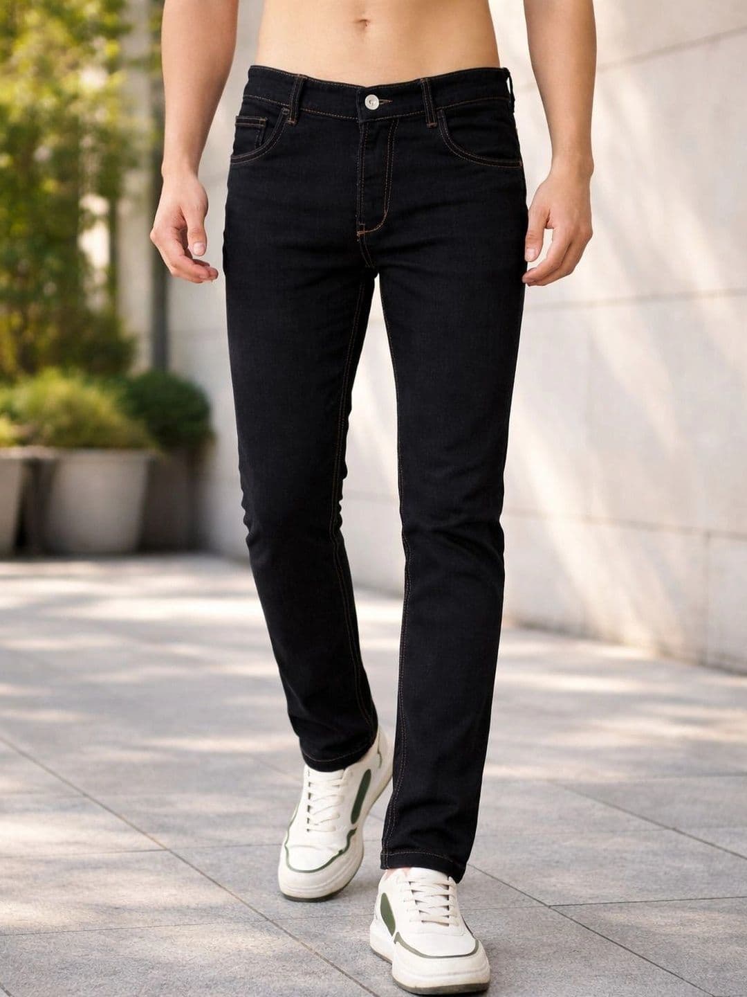 Mast & Harbour Men Regular Fit Mid-Rise Stretchable Jeans - view 1