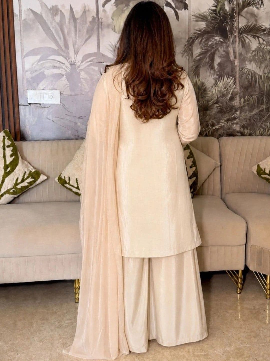 LeeliPeeri Designer Women Ethnic Motifs Embroidered Regular Mirror Work Kurta with Palazzos & With Dupatta thumbnail 4
