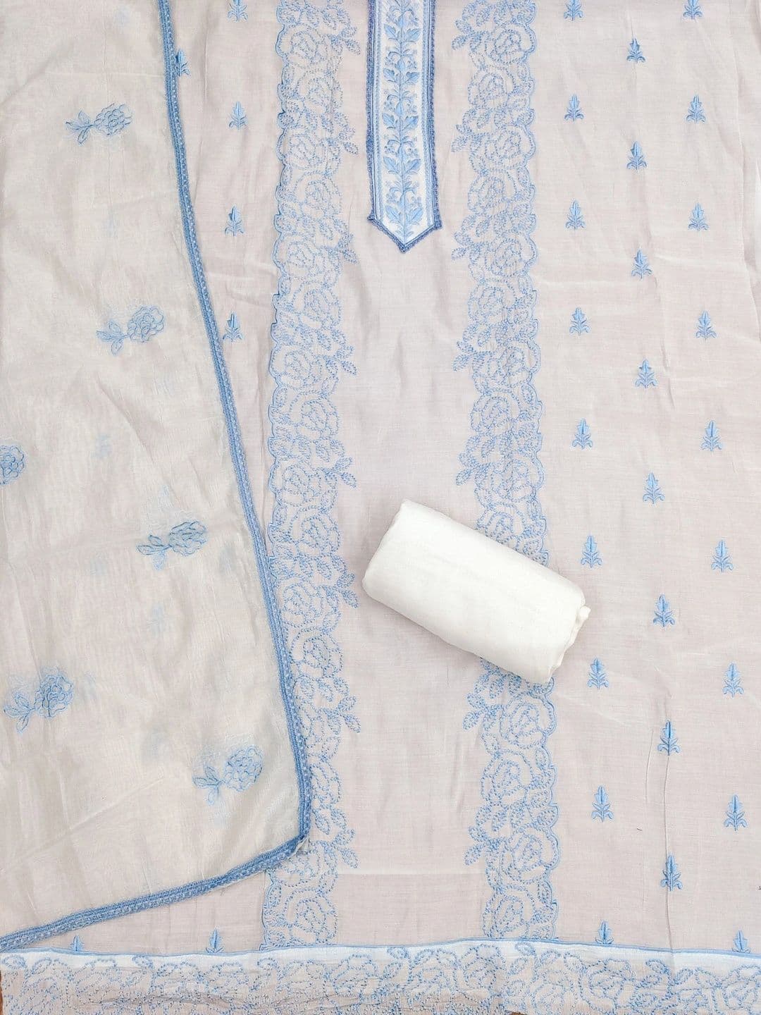 LeeliPeeri Designer Embroidered Unstitched Dress Material thumbnail 3