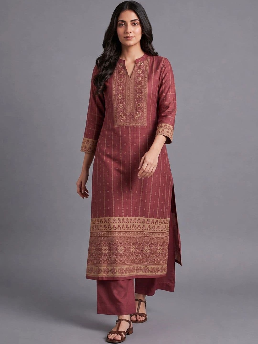 Navibhu Women Ethnic Motifs Printed Regular Kurta with Palazzos & With Dupatta thumbnail 6