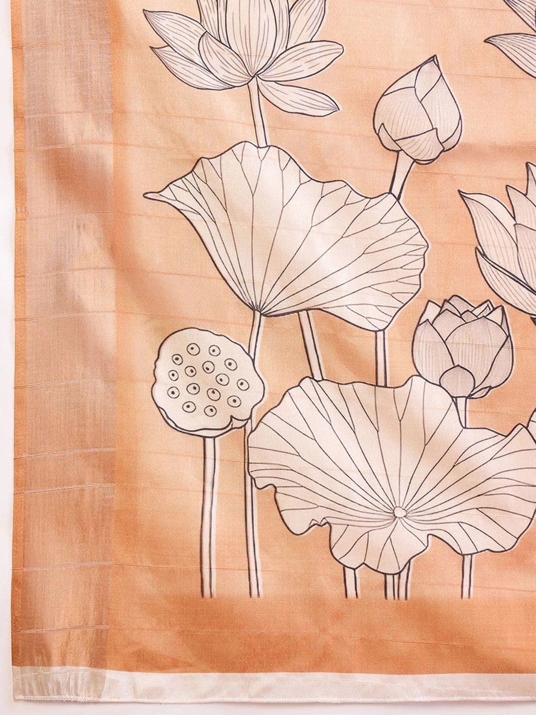 Anouk Floral Silk Blend Designer Chanderi Saree thumbnail 3