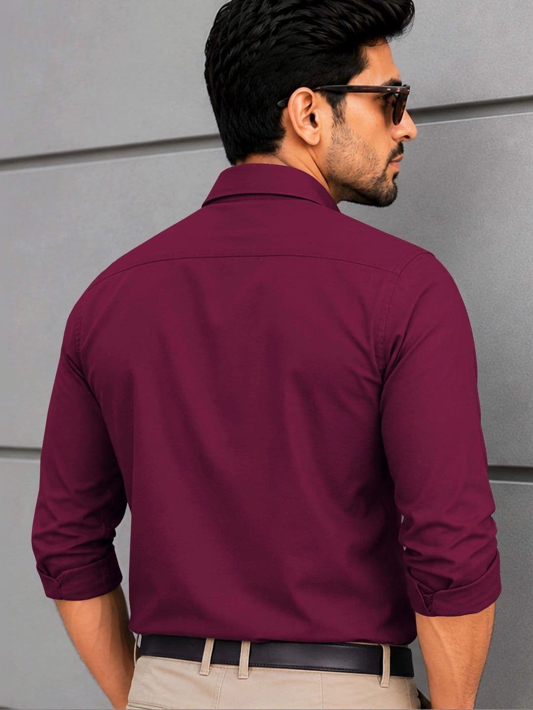 VeBNoR Men Standard Fit Solid Spread Collar Casual Shirt thumbnail 6