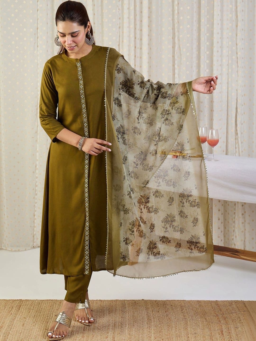 LeeliPeeri Designer Women Ethnic Motifs Regular Kurta with Trousers & With Dupatta - view 1
