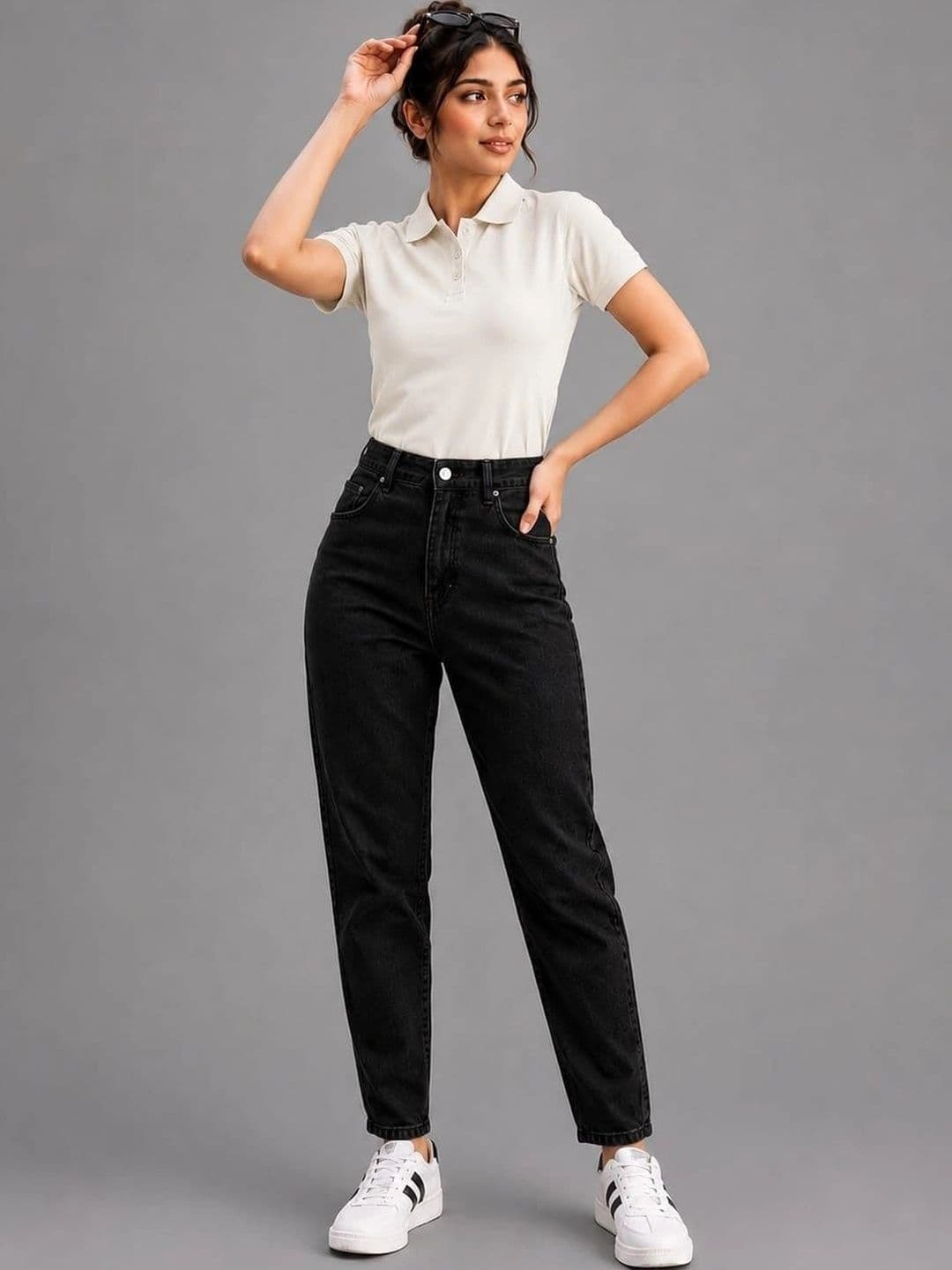 Mast & Harbour Women Loose High-Rise Stretchable Jeans thumbnail 4