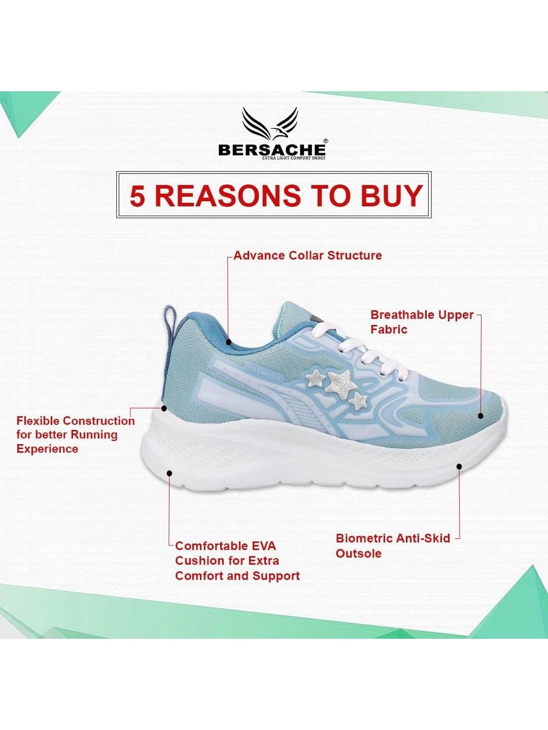 BERSACHE Women Mesh Running Shoes thumbnail 6