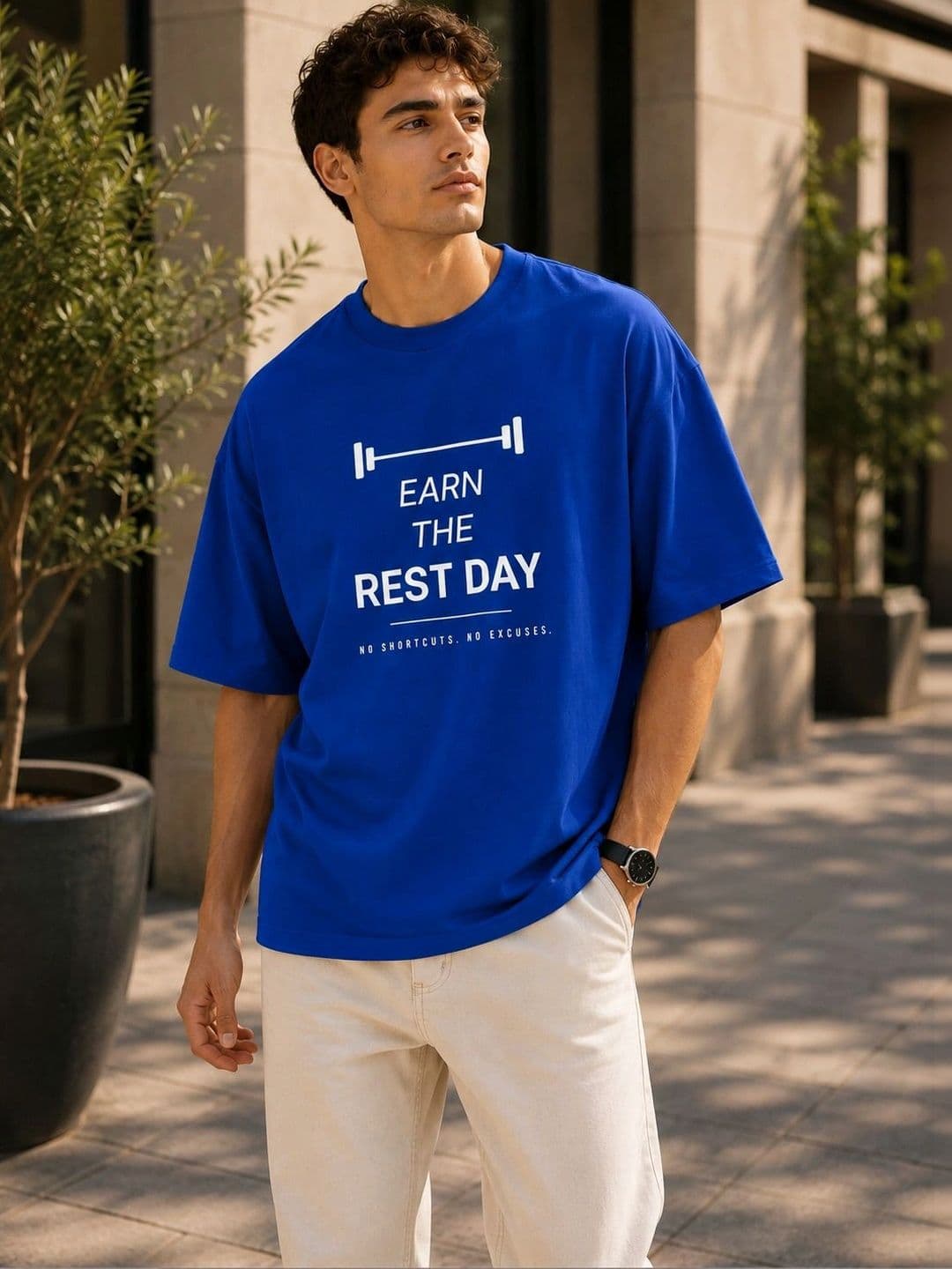 Roadster Men Typography Printed Drop-Shoulder Sleeves T-shirt - view 1