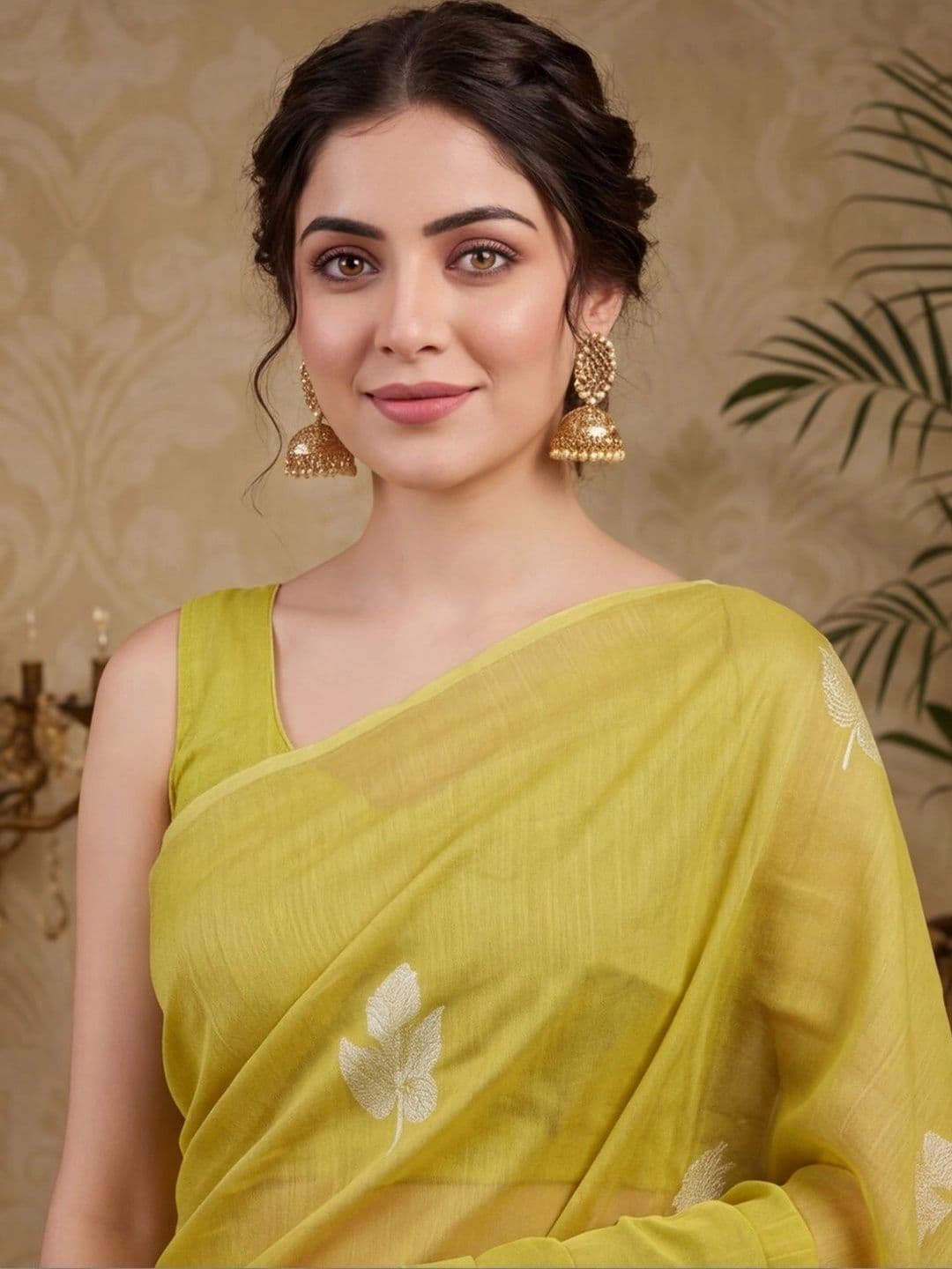 Mitera Woven Design Embroidered Silk Cotton Fusion Banarasi Saree thumbnail 3